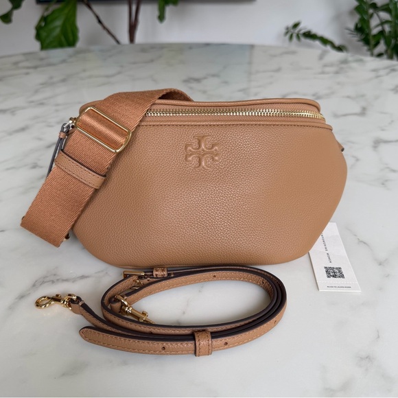 Tory Burch Handbags - NWT Tory Burch Thea Pebbled Leather Belt Bag Fanny Pack in Tiramisu 165917